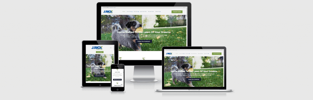 J. Rick Lawn & Tree | Client of Third Angle Marketing Website screenshots of J. Rick Lawn & Tree
