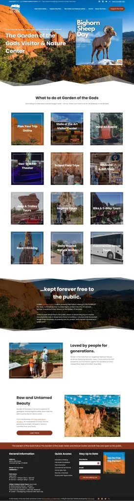 Garden of the Gods New Home Page Design