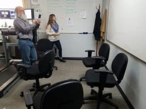 Randy and Danielle at the whiteboard